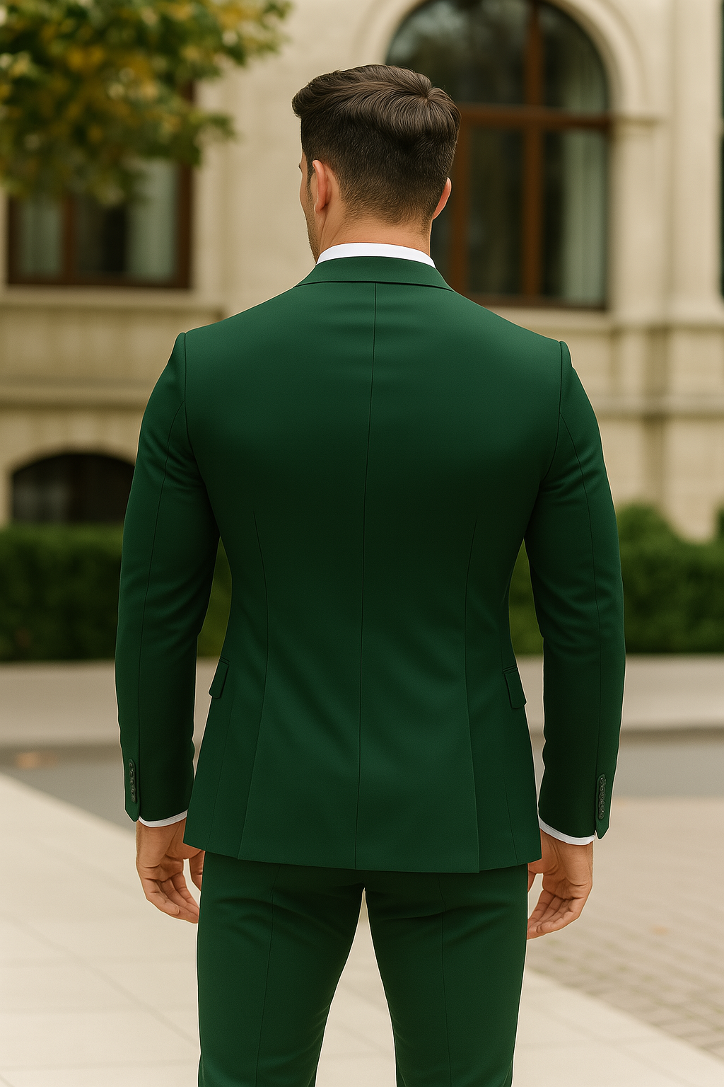 Emerald Green Suit - Slim Fit Wedding Suit For Groom and Groomsmen - 42 Short Jacket+36 Waist Adjust 32to38)(Height: 5 4 to5 7 )(Neck 16-17.5:L