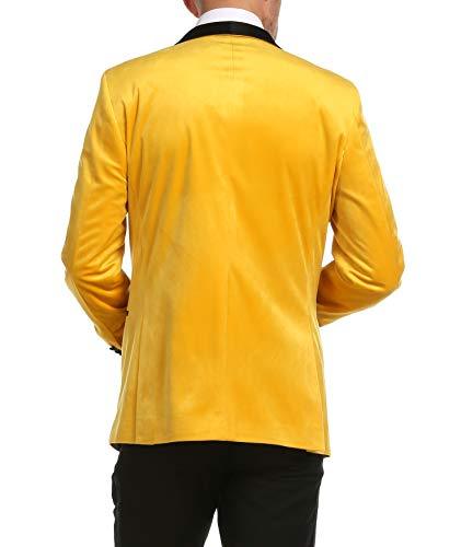 Enzo Gold Slim Fit Velvet Shawl Tuxedo Blazer For Men - 36 R