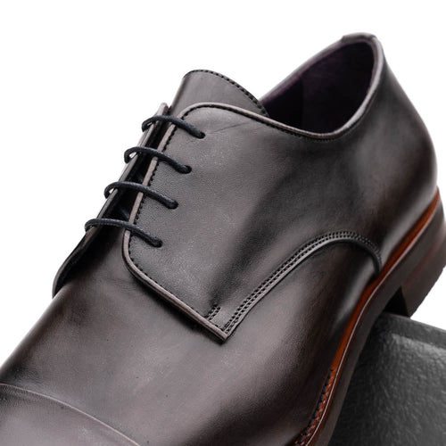 Zelli Enzo Classic Cap Toe Dress Shoes Crafted in Grey Calfskin