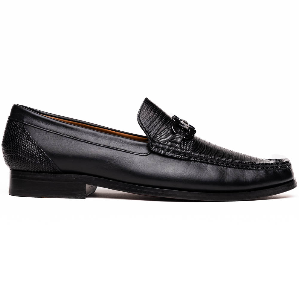 Marco Di Milano Enzo Black Lizard Bit Loafers - 8