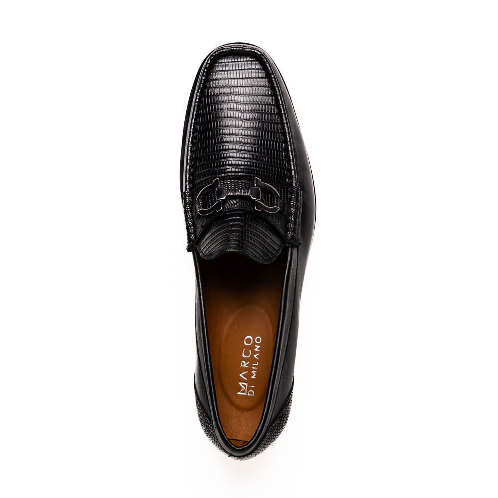 Marco Di Milano Enzo Black Lizard Bit Loafers - 8