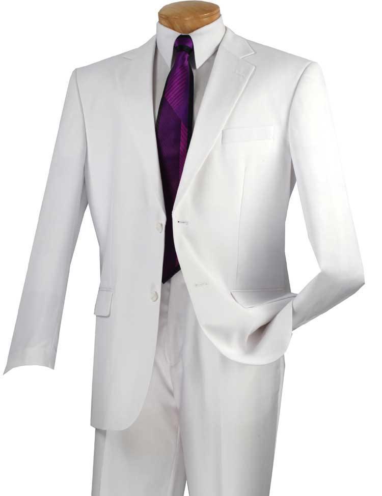 34 Executive Piece Regular Fit Suit Color White - Main Image