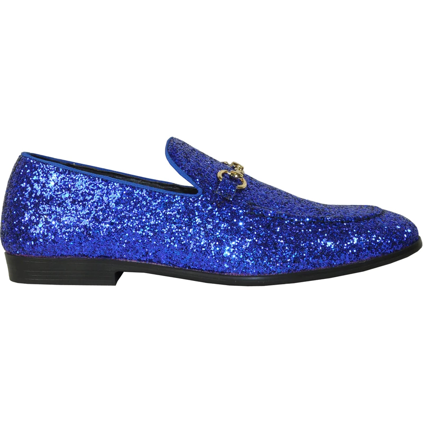 "Royal Blue Glitter Sequin Men's Prom 2025 Tuxedo Loafer - Modern Style" - 7M