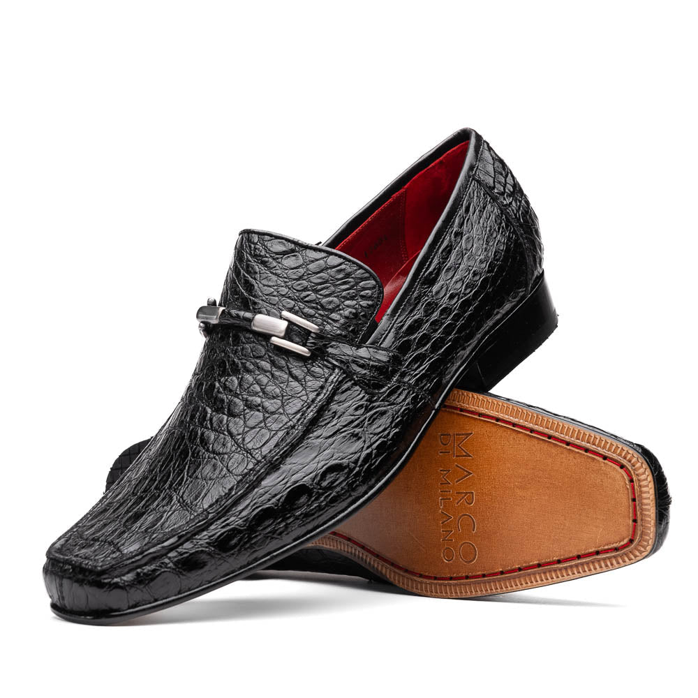 Marco Di Milano Fabro Black Caiman Bit Loafers - 8