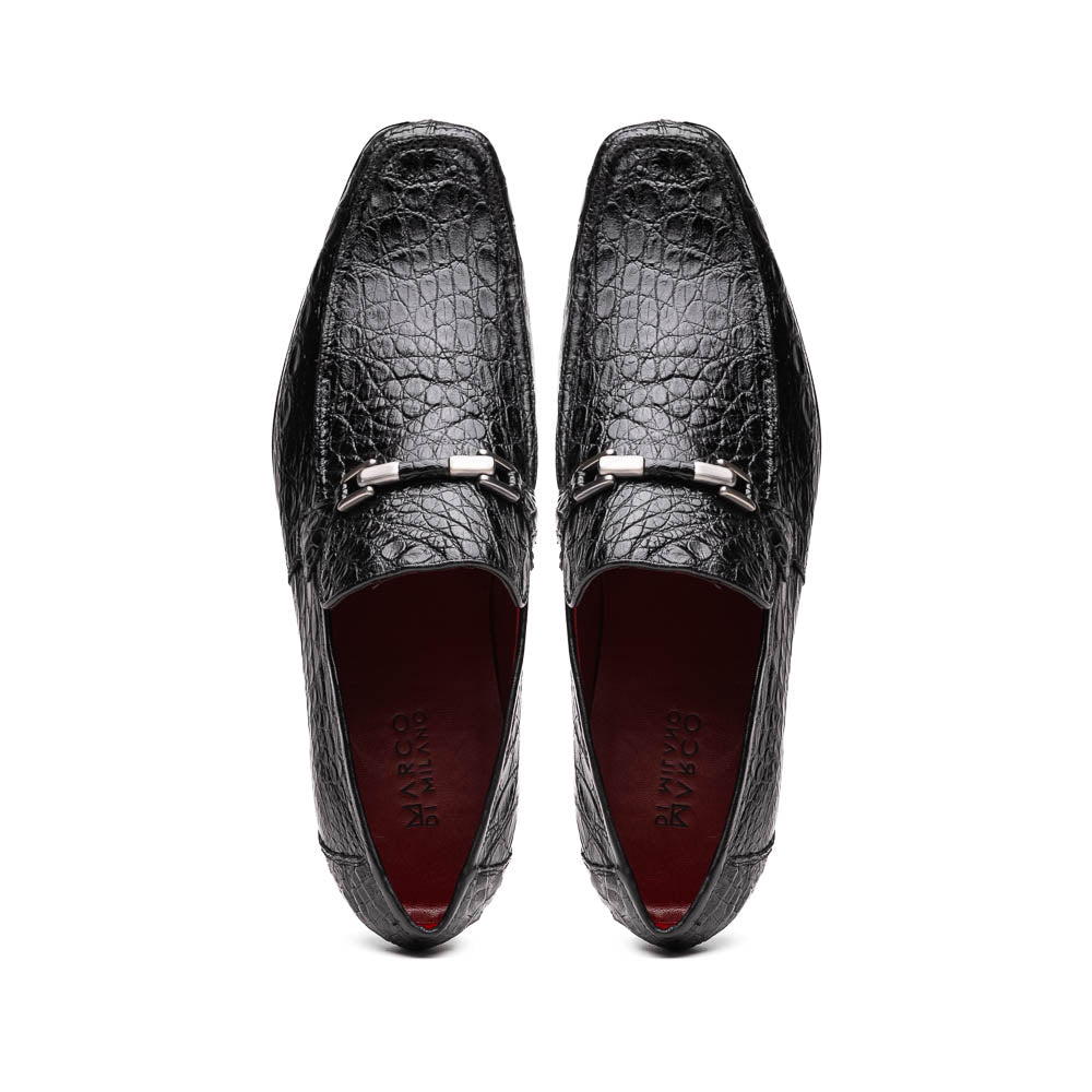 Marco Di Milano Fabro Black Caiman Bit Loafers - 8