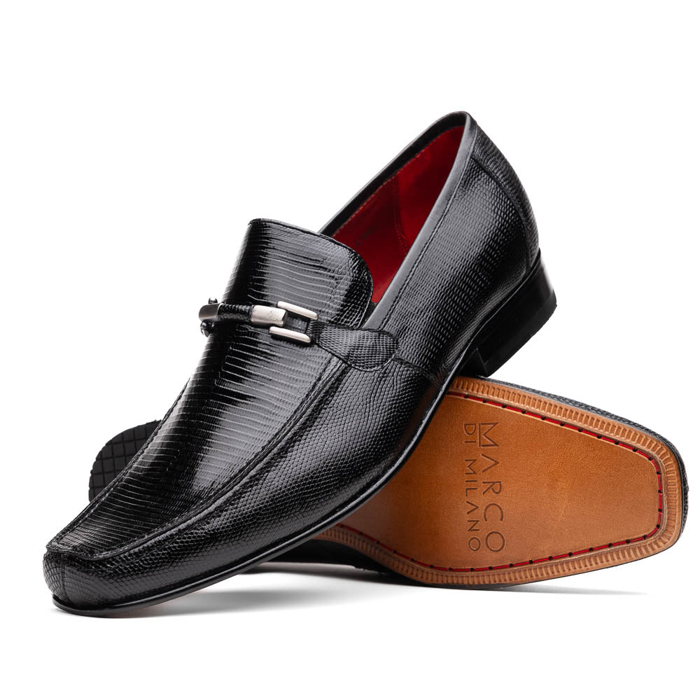 Marco Di Milano Fabro Black Lizard Bit Loafers - 8
