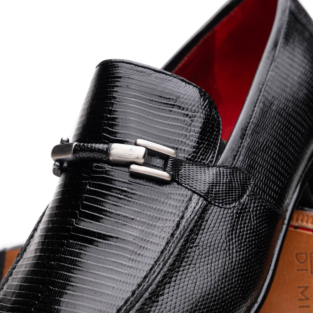 Marco Di Milano Fabro Black Lizard Bit Loafers - 8