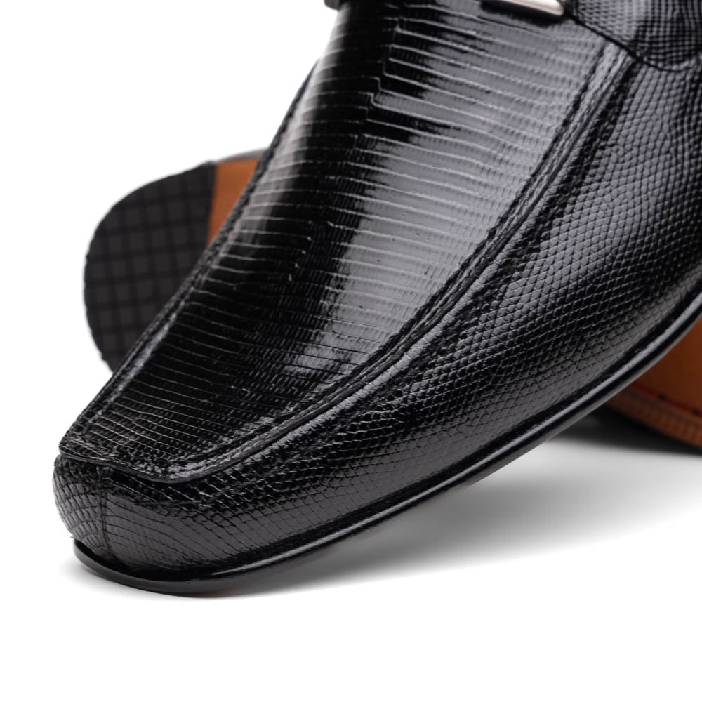 Marco Di Milano Fabro Black Lizard Bit Loafers - 8