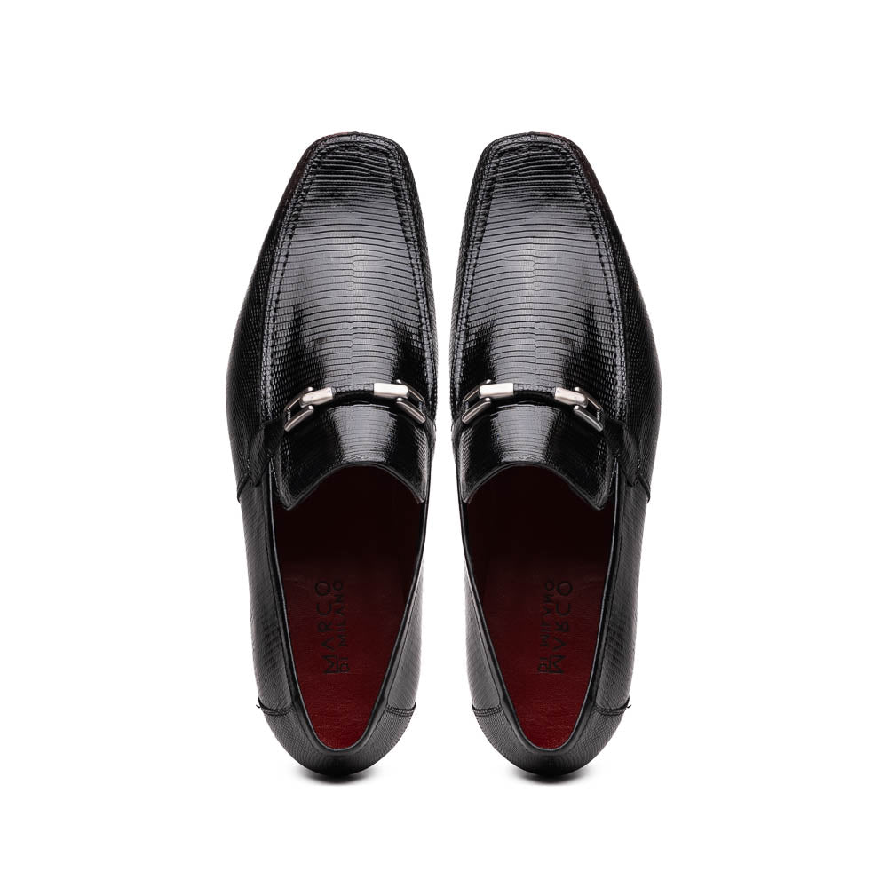 Marco Di Milano Fabro Black Lizard Bit Loafers - 8