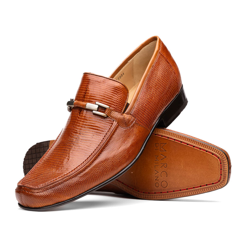 Marco Di Milano Fabro Cognac Lizard Bit Loafers - 8