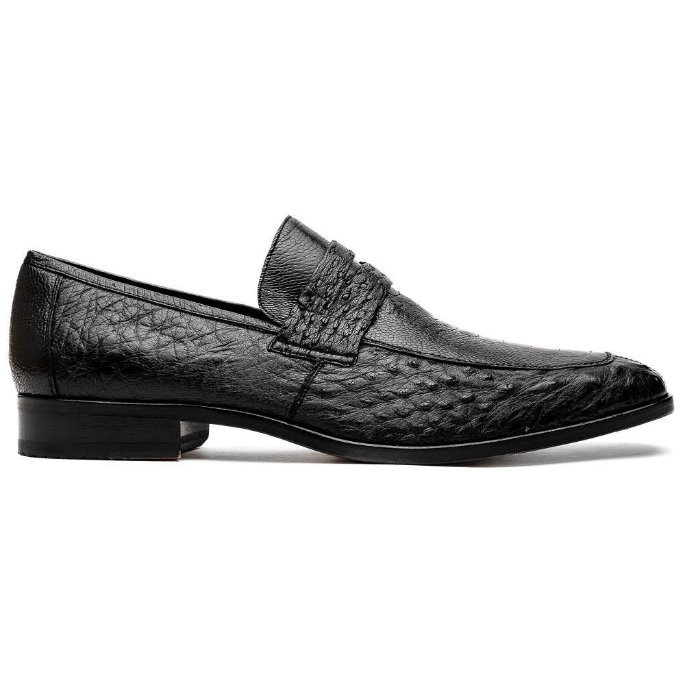 Marco Di Milano Fangio Black Ostrich Penny Loafer - 8