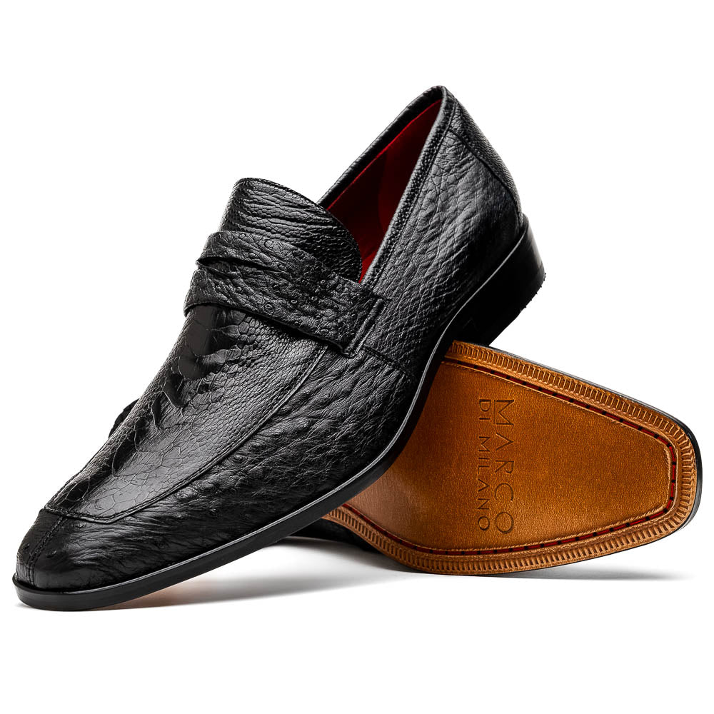 Marco Di Milano Fangio Black Ostrich Penny Loafer - 8
