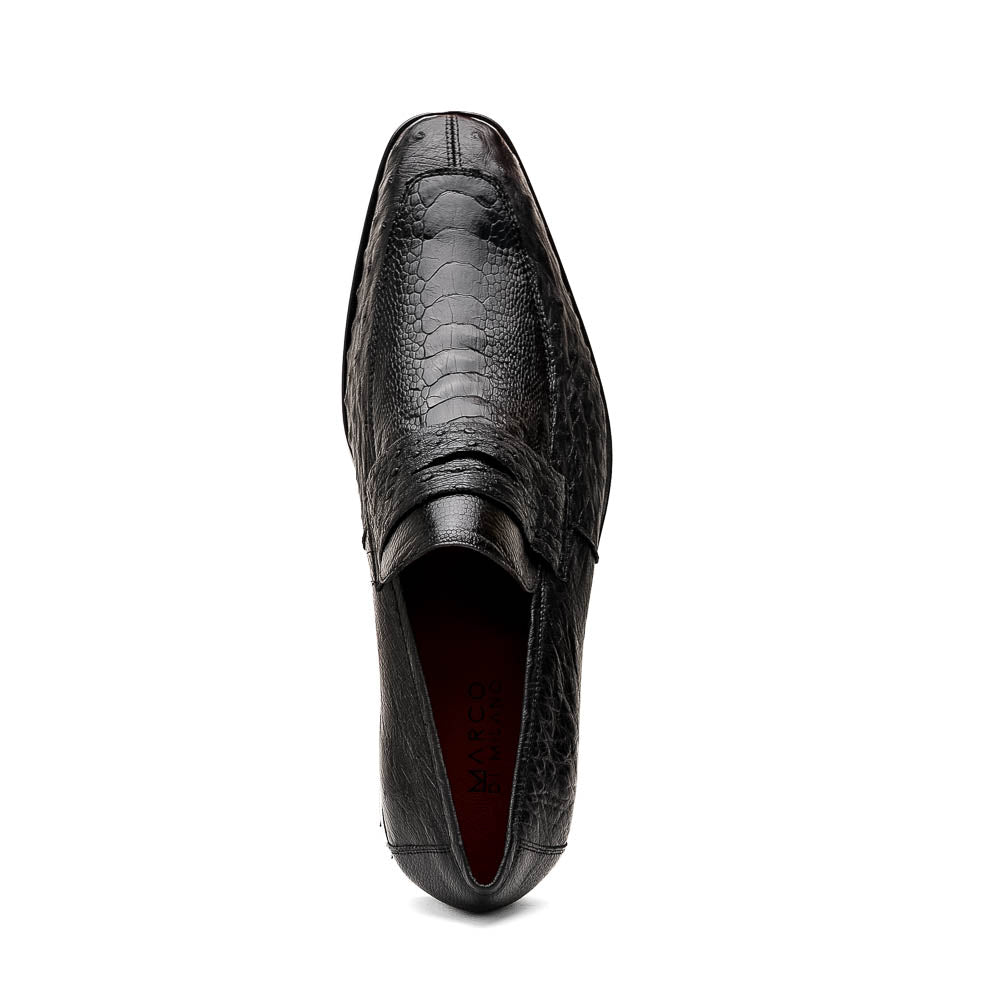 Marco Di Milano Fangio Black Ostrich Penny Loafer - 8