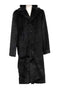 Faux Fur Overcoat - Long Top Coat Full length Coat Black