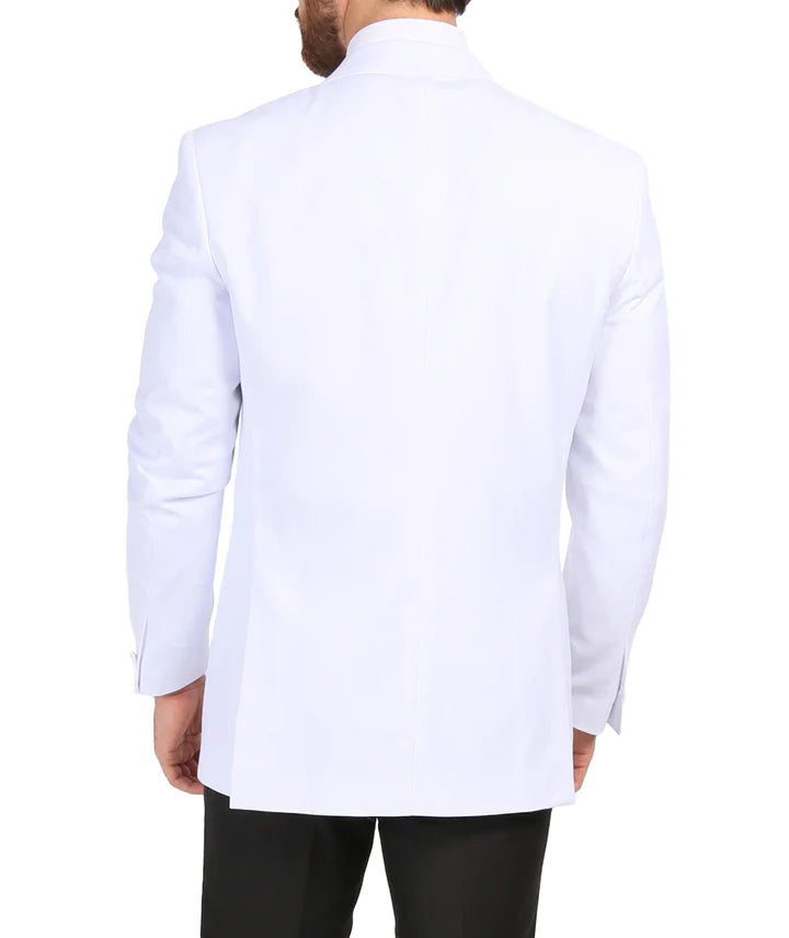 Men's Aura White Slim Peak lapel Tuxedo Dinner Jacket - 34 Short