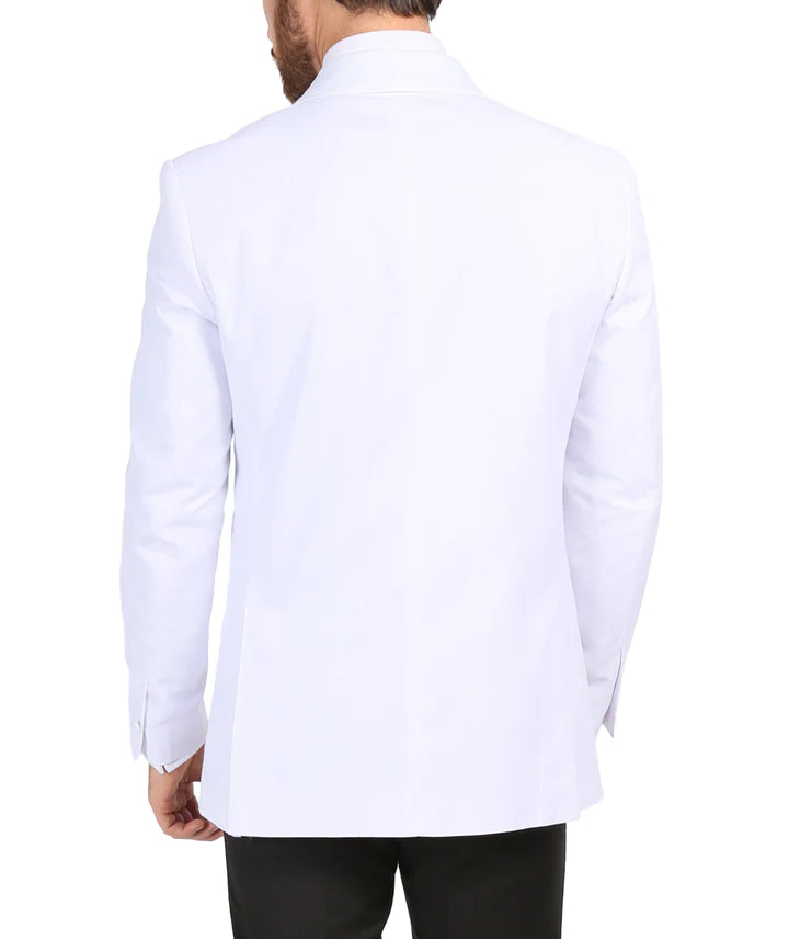 Men's Echo White Slim Fit Shawl Lapel Tuxedo Dinner Jacket - 34 Short