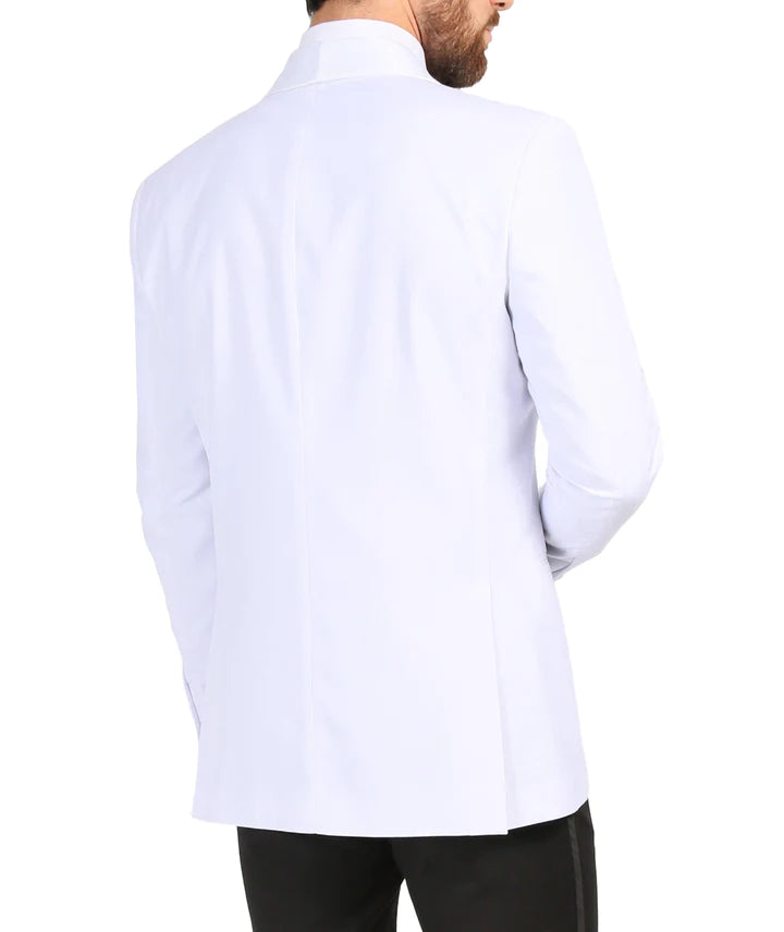 Men's Echo White Slim Fit Shawl Lapel Tuxedo Dinner Jacket - 34 Short
