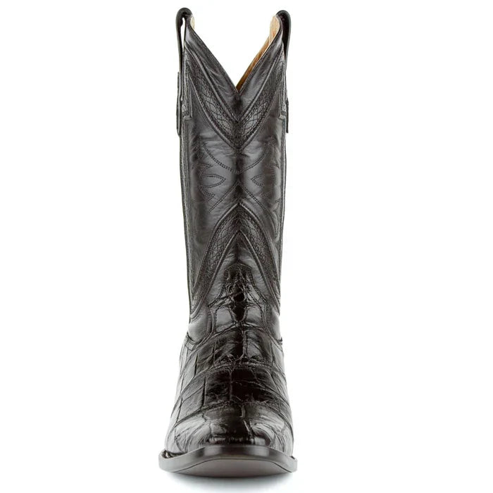 Ferrini Bronco Men's Print Pirarucu Fish Boots Handcrafted Black 4339304 - D