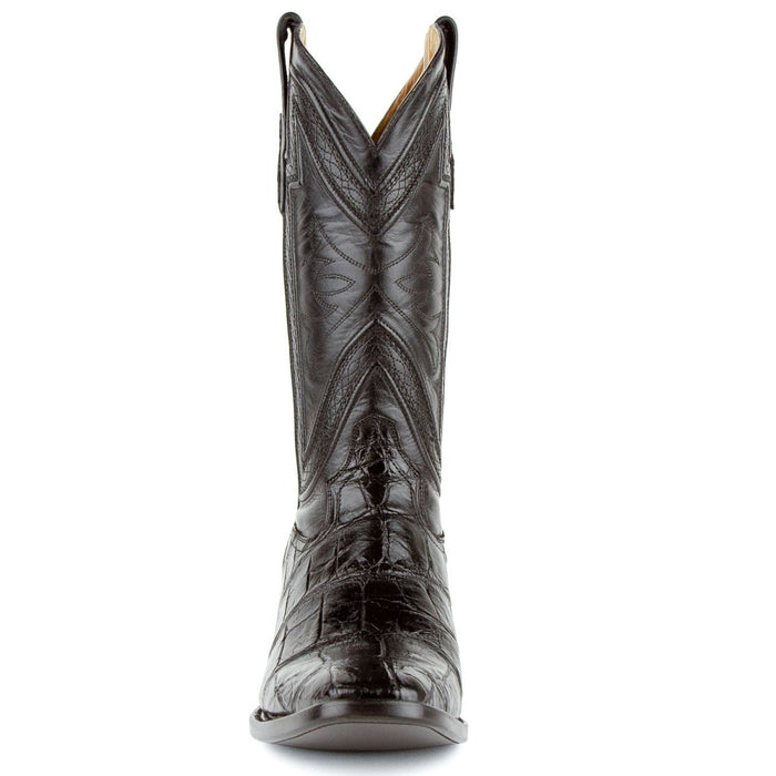 Ferrini Bronco Men's Print Pirarucu Fish Boots Handcrafted Black - 6