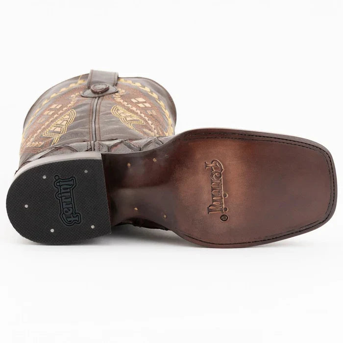Ferrini Bronco Men's Print Pirarucu Fish Boots Handcrafted Chocolate 4339309 - 8