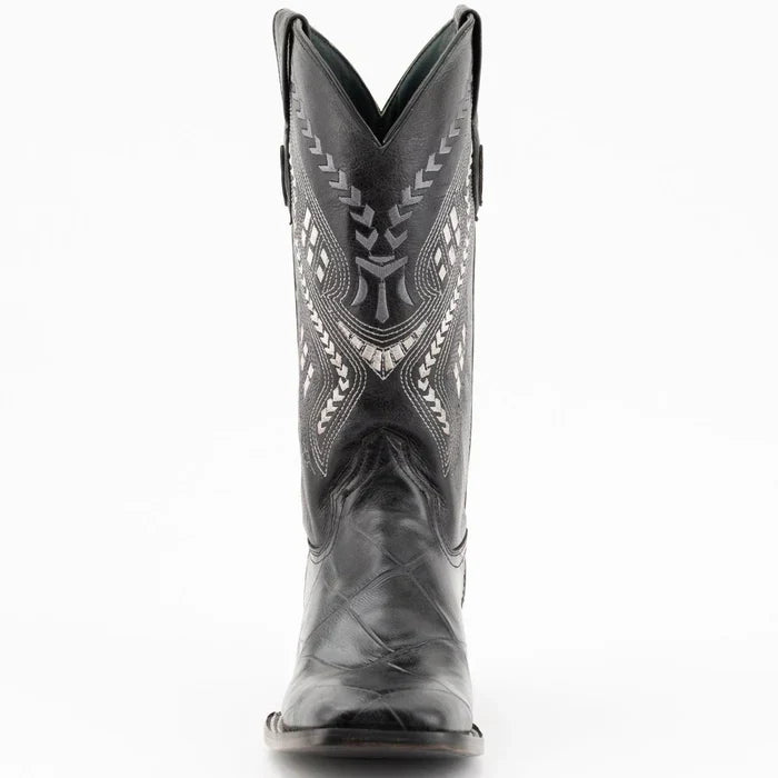 Ferrini Jesse Men's Print Alligator Boots Handcrafted Black - 8D