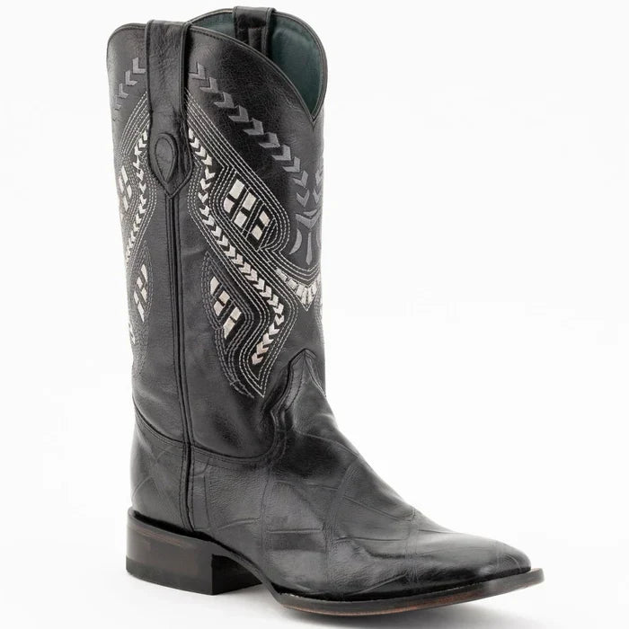 Ferrini Jesse Men's Print Alligator Boots Handcrafted Black - 8D