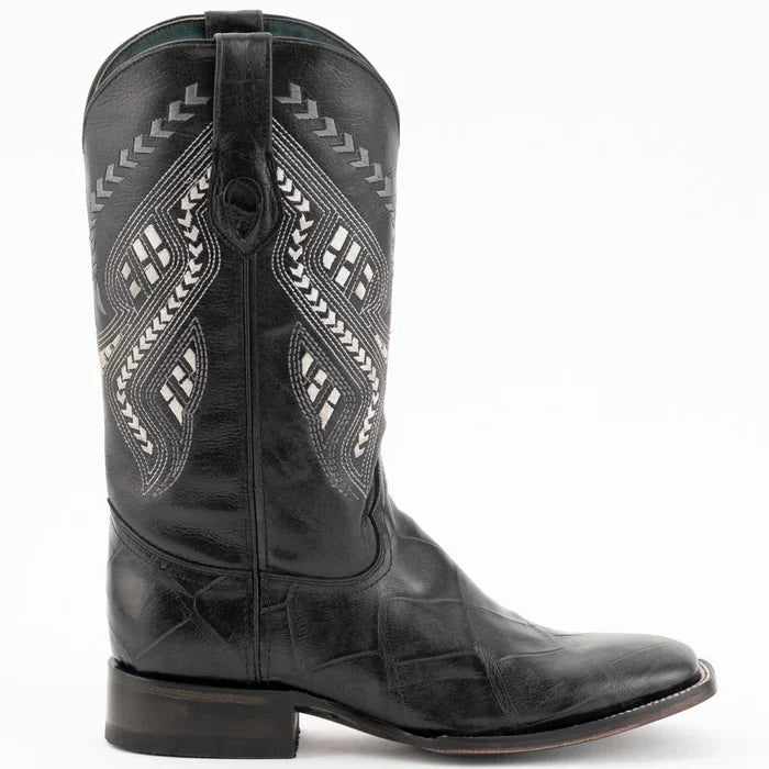 Ferrini Jesse Men's Print Alligator Boots Handcrafted Black - 8D