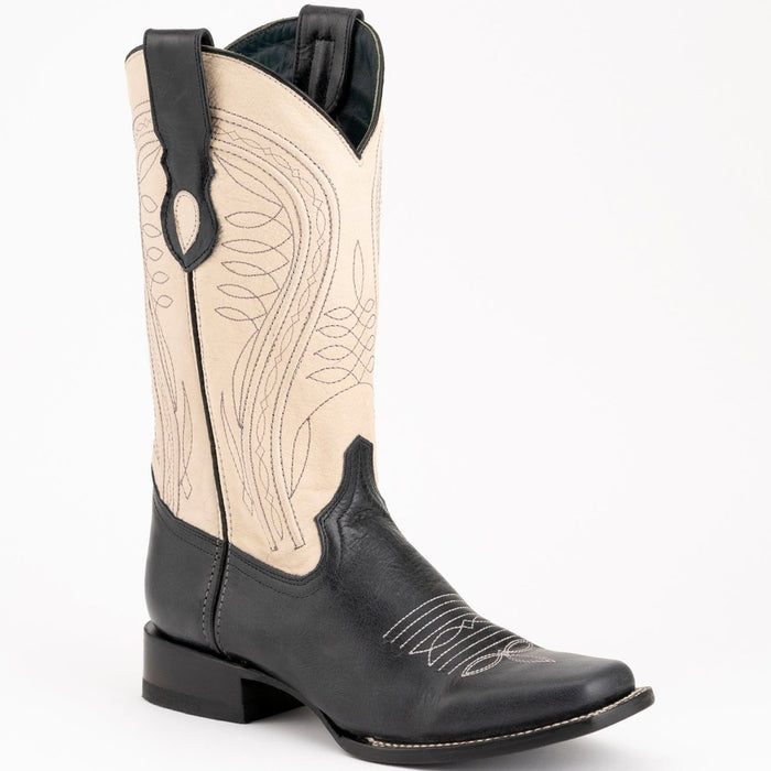 Ferrini Men's Blaze Leather Narrow Square Toe Boots Handcrafted - Black - 6
