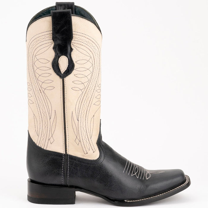 Ferrini Men's Blaze Leather Narrow Square Toe Boots Handcrafted - Black - 6