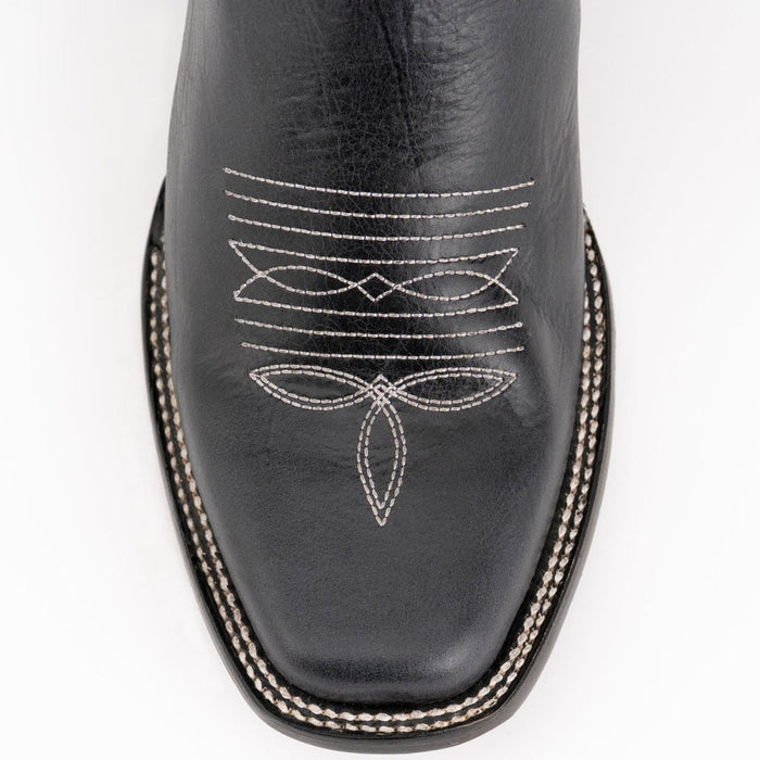 Ferrini Men's Blaze Leather Narrow Square Toe Boots Handcrafted - Black - 6