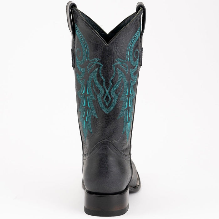 Ferrini Men's Blaze Leather Square Toe Boots Handcrafted - Black - 6