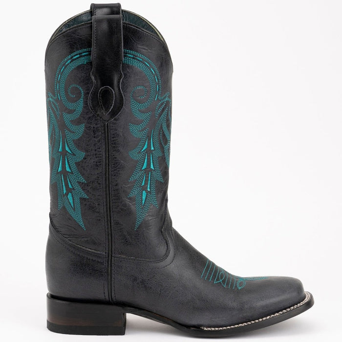 Ferrini Men's Blaze Leather Square Toe Boots Handcrafted - Black - 6