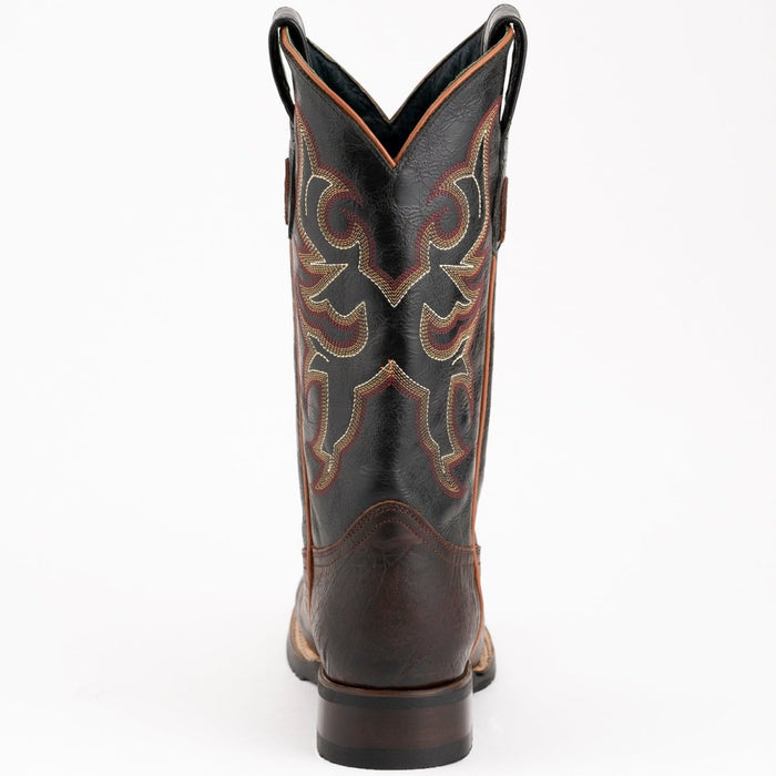 Ferrini Men's Blaze Leather Square Toe Boots Handcrafted - Chocolate - 6