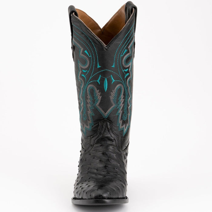 Ferrini Men's Colt Full Quill Ostrich Boots Handcrafted - Black - 6