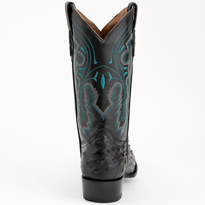 Ferrini Men's Colt Full Quill Ostrich Boots Handcrafted - Black - 6