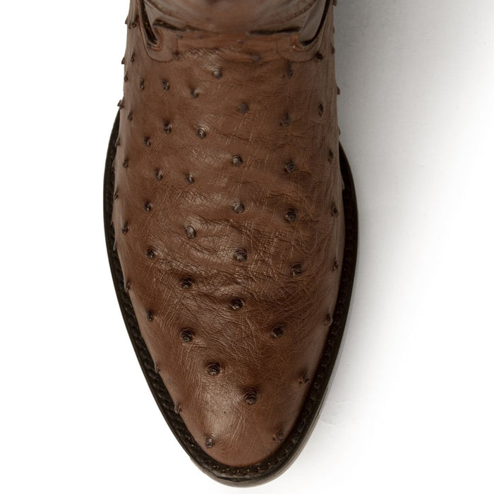 Ferrini Men's Colt Full Quill Ostrich Boots Handcrafted - Kango Brown - 6