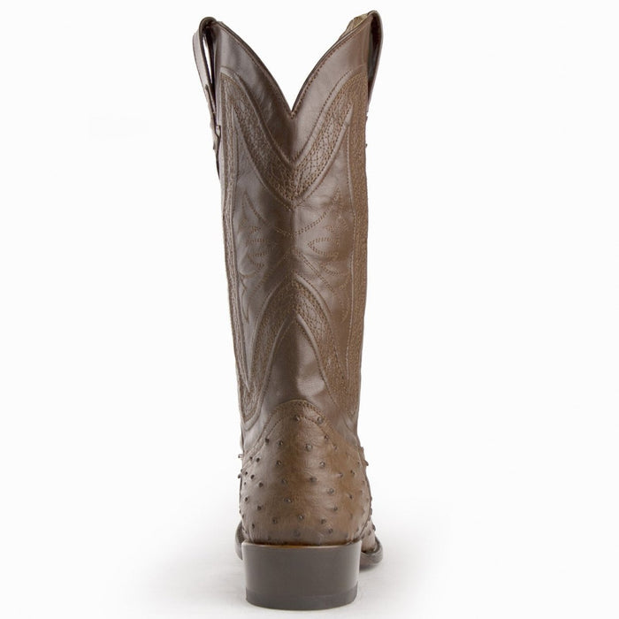 Ferrini Men's Colt Full Quill Ostrich Boots Handcrafted - Kango Brown - 6