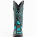 Ferrini Men's Patchwork Square Toe Boots Handcrafted - Black/Teal 1139350 - 8D
