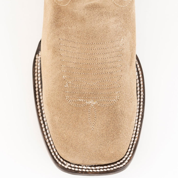 Ferrini Men's Roughrider Square Toe Boots Handcrafted - Taupe - 6