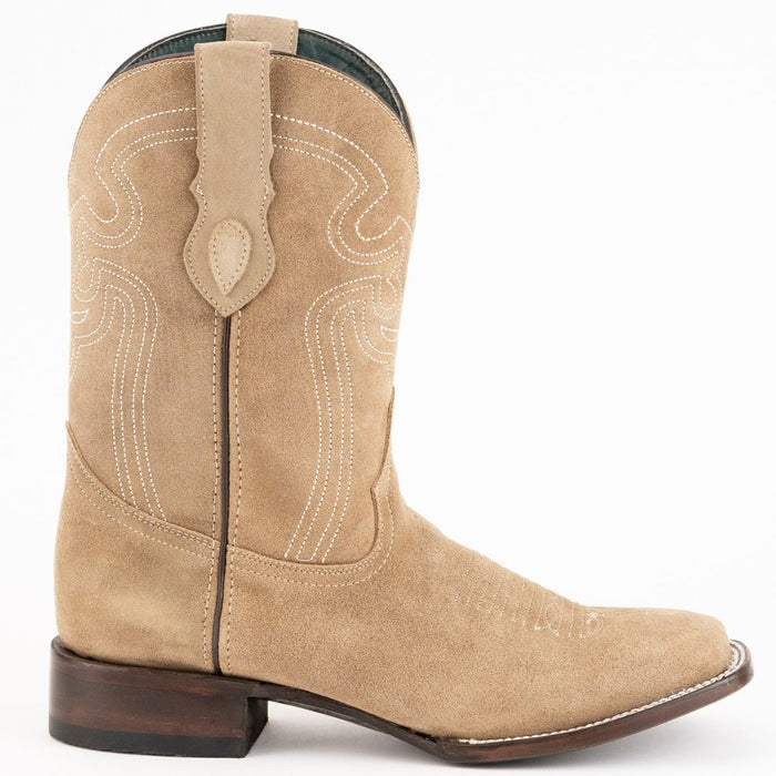 Ferrini Men's Roughrider Square Toe Boots Handcrafted - Taupe - 6