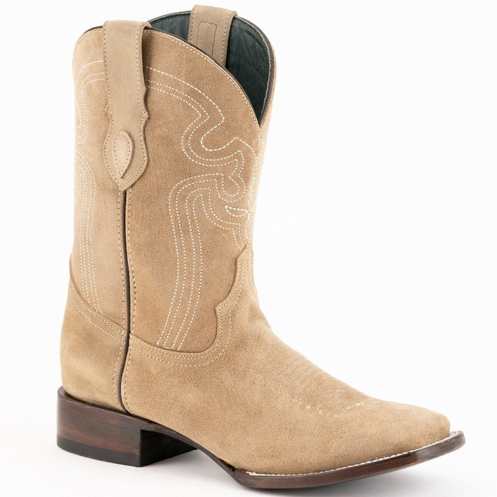 Ferrini Men's Roughrider Square Toe Boots Handcrafted - Taupe - 6