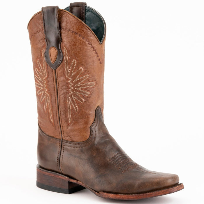 Ferrini Men's Santa Fe Leather Boots Handcrafted - Chocolate - 6