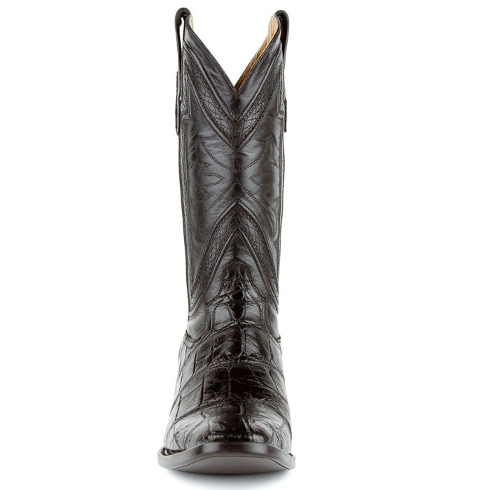 Ferrini Jesse Men's Print Alligator Boots Handcrafted Black - 6