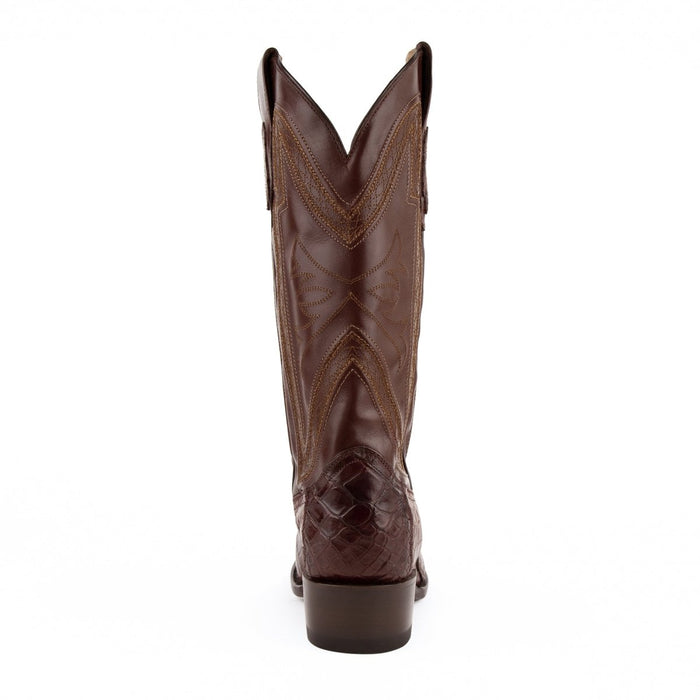 Ferrini Men's Stallion Alligator Belly Boots French Toe Handcrafted Black - 6