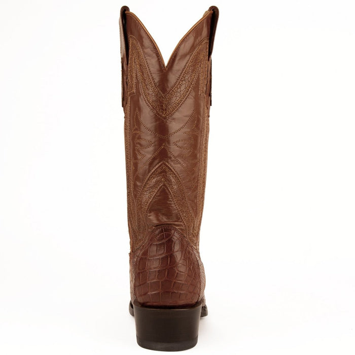 Ferrini Men's Stallion Alligator Belly Boots French Toe Handcrafted Chocolate - 6