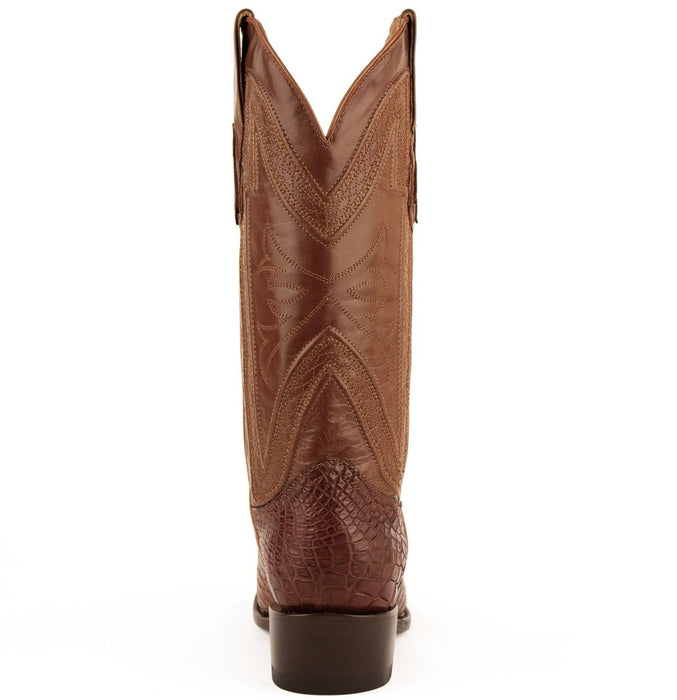 Ferrini Men's Stallion Alligator Belly Boots French Toe Handcrafted Cognac - 6