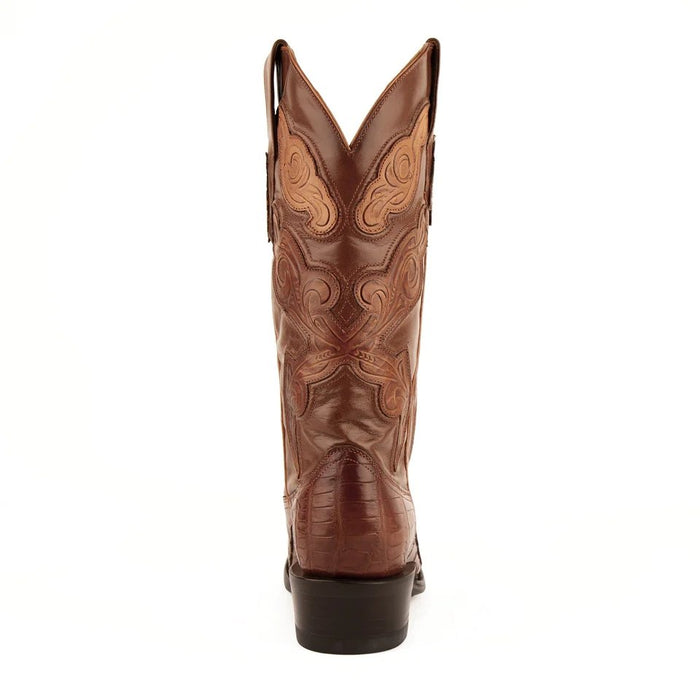 Ferrini Men's Stallion Alligator Belly Boots French Toe Handcrafted Cognac - 6