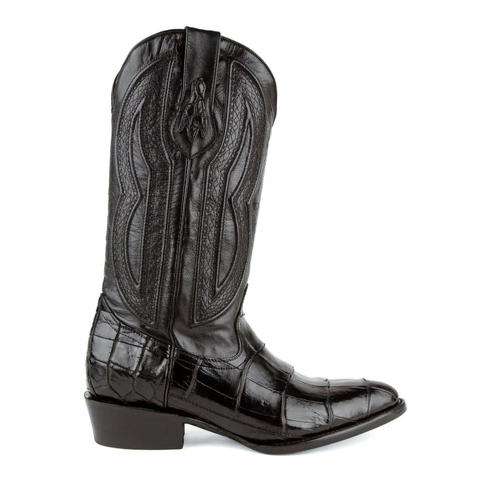 Ferrini Men's Stallion Alligator Belly Boots Round Toe Black - 6