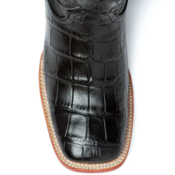 Ferrini Men's Stallion Alligator Belly Boots Square Toe Black - 8