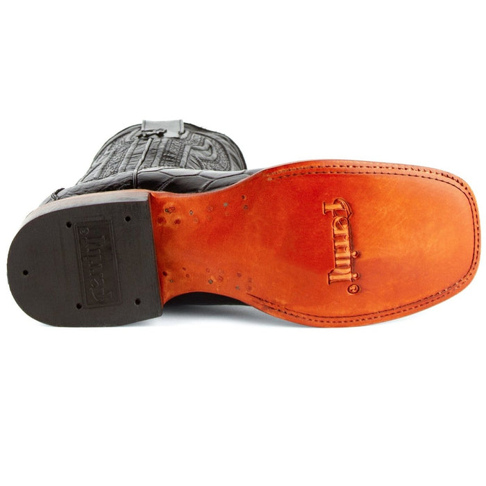 Ferrini Men's Stallion Alligator Belly Boots Narrow Square Toe Handcrafted Cognac - 6